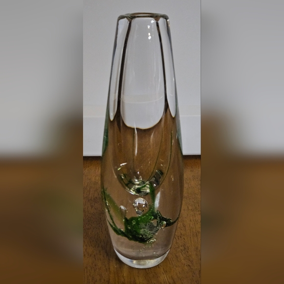 Vintage Kosta Glass Seaweed Vase Vicke Lindstrand Sweden LH 1782 MCM